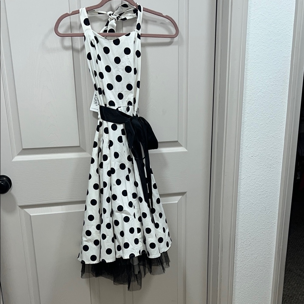 H&R Black and White Polka Dot Dress